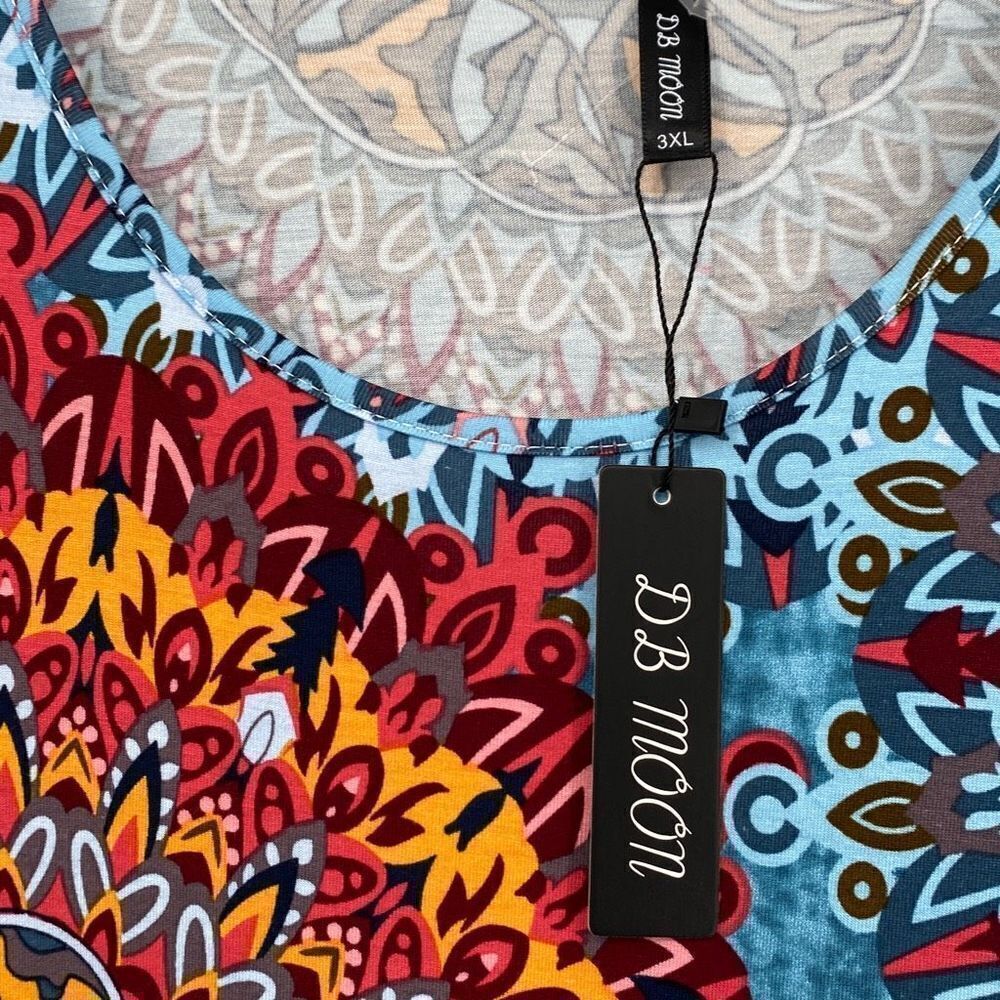 NWT DB Moon Pullover Jersey Shift Dress Boho Soft & Comfy Multi 3XL - Picture 8 of 15